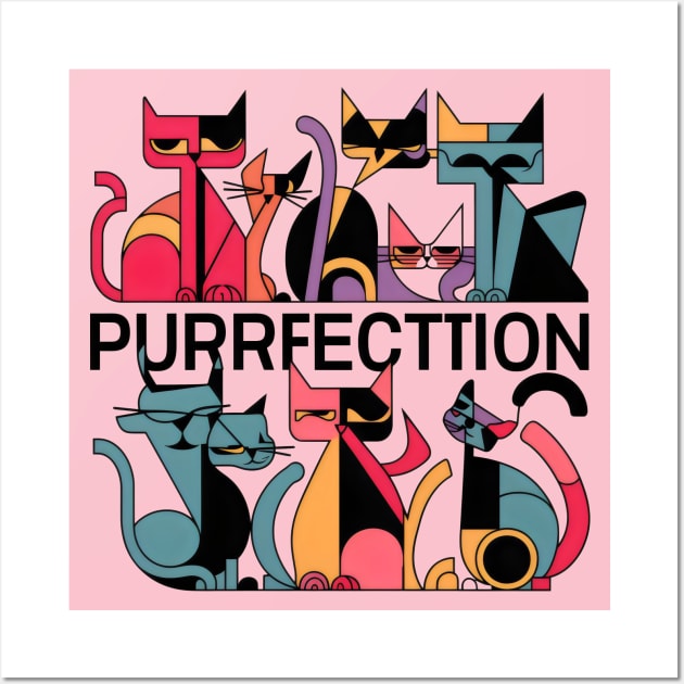 Geometric Cat | Purrrrfection Funny Wall Art by DelusionTees